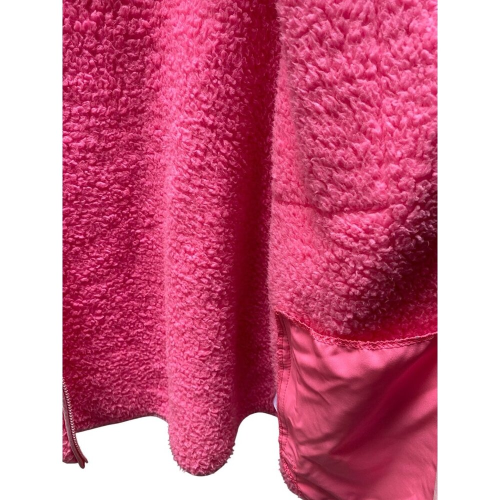 Crown &‎ Ivy Womens Pink Sherpa Fleece Jacket Size Medium With Zip Pockets Cozy - Picture 5 of 6